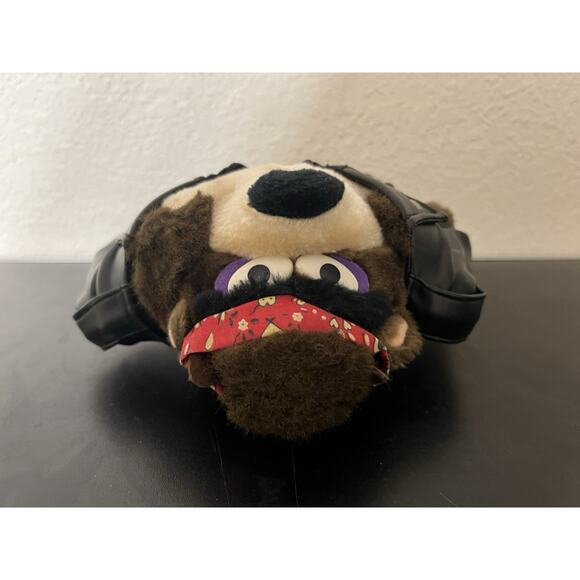 Vtg Tasmanian Devil Taz Biker Plush Looney Tunes 1993 Warner Bros 11.5" - Picture 7 of 8